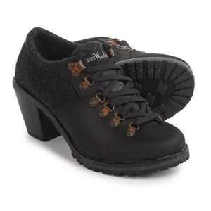 WOOLRICH Grey Wool Cascade Hiking Oxford Shoes Heel Booties MSRP $180 Size 6